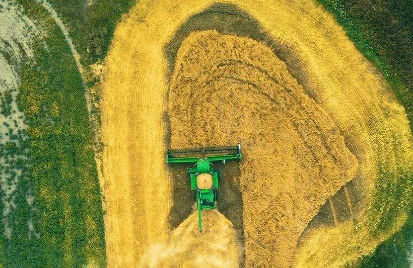 Agricultural machinery in the field